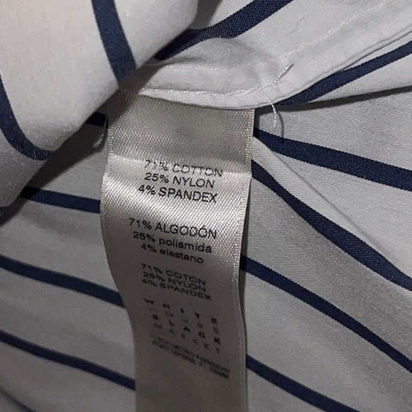 White House Black‎ Market The Carmen white blue striped  Poplin blouse top Sz 4 - Picture 9 of 9